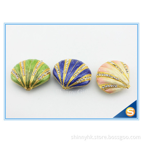 Pewter wholesale shell shape custom metal jewelry box
